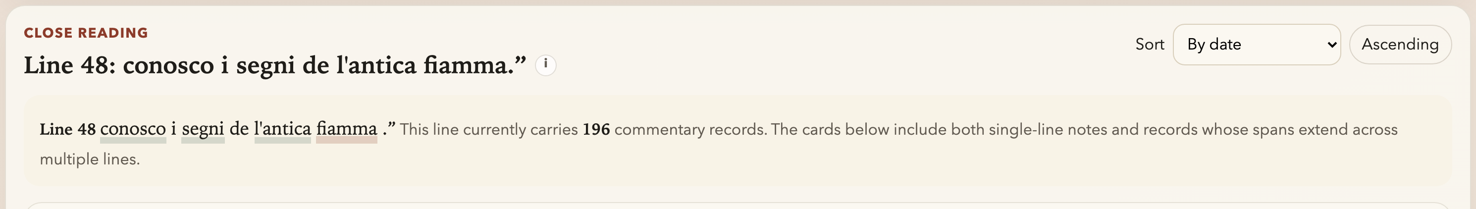 Close Reading section.