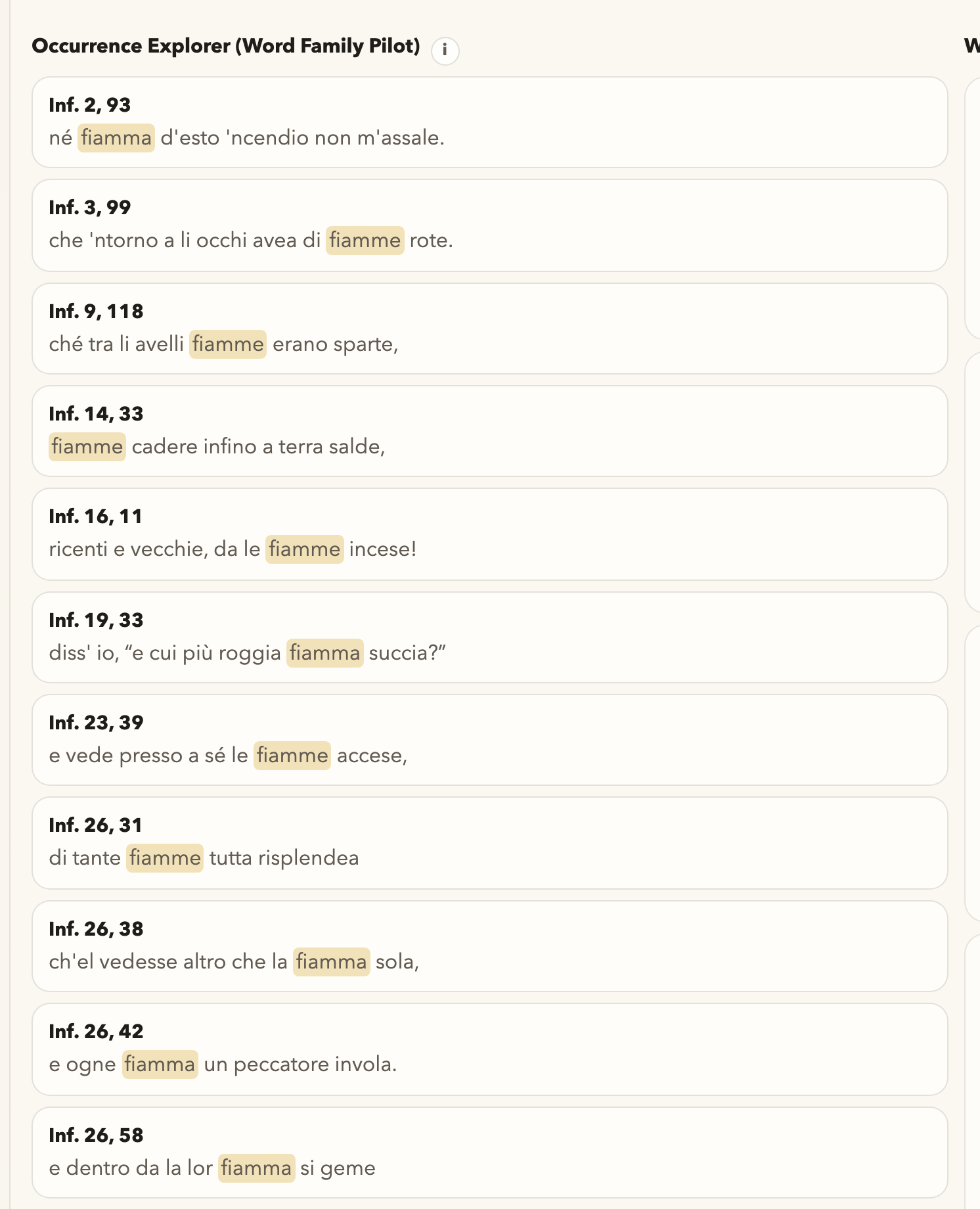 Occurrence Explorer.
